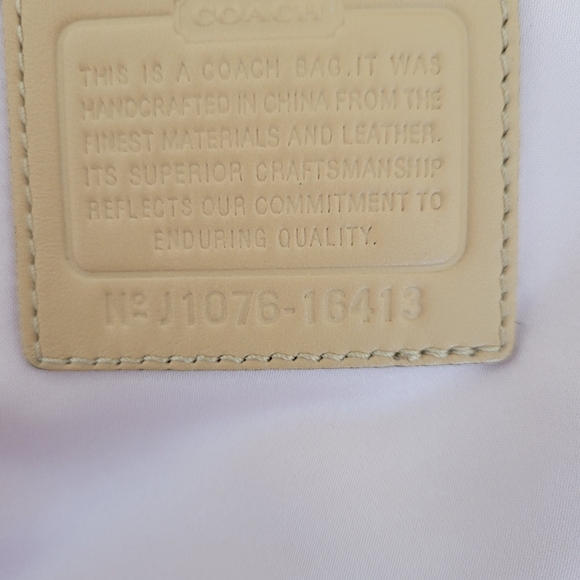 Coach Leather Collette Shoulder Bag Tan with Reptile skin Strap - Picture 7 of 9